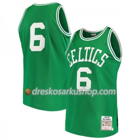 Muški NBA Dres Boston Celtics Bill Russell 6 Hardwood Classics Zelena Swingman